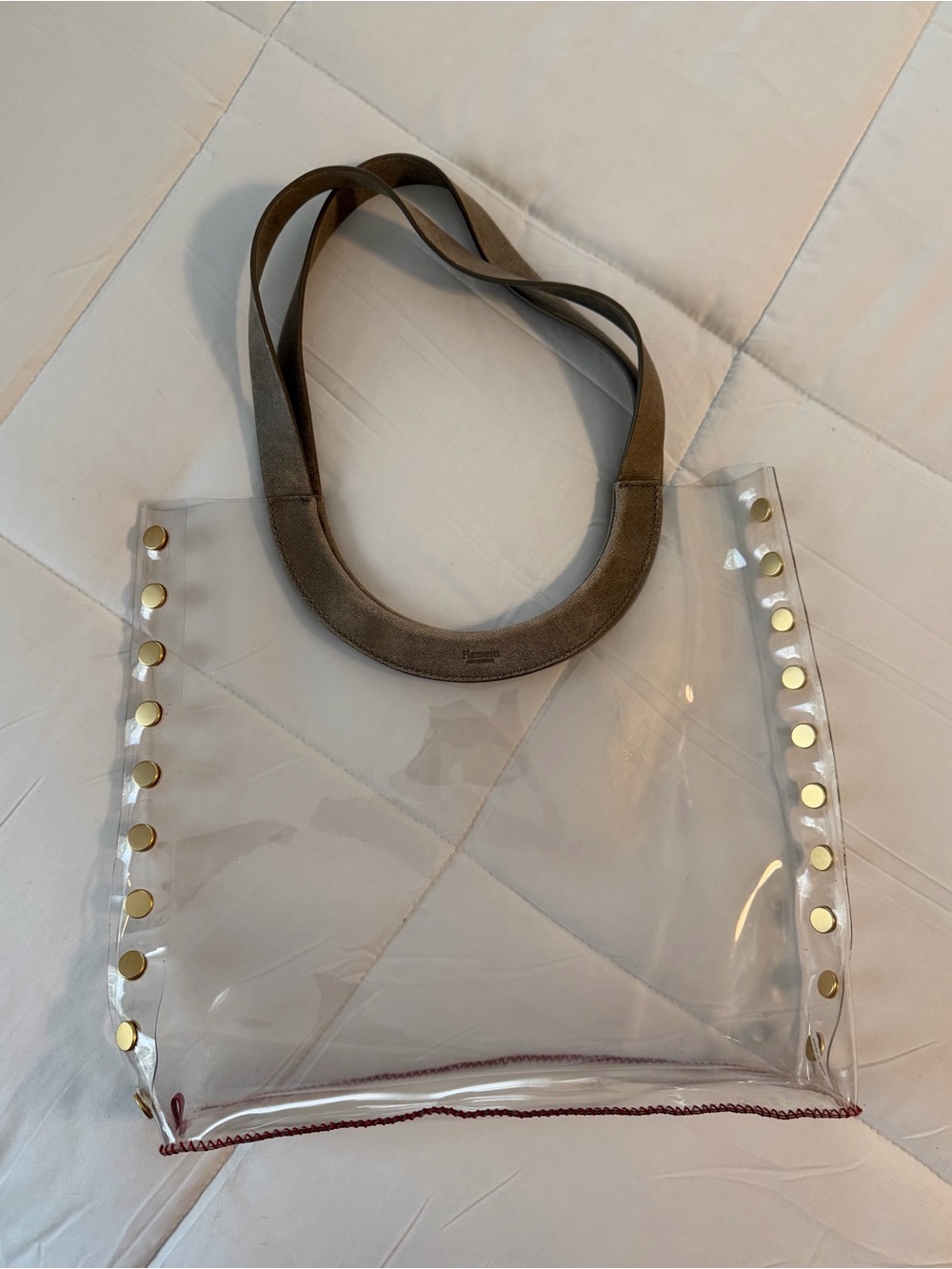 Hammitt Clear Tote with Metallic Brown Handles and Gold Studs - Picture 2 of 5